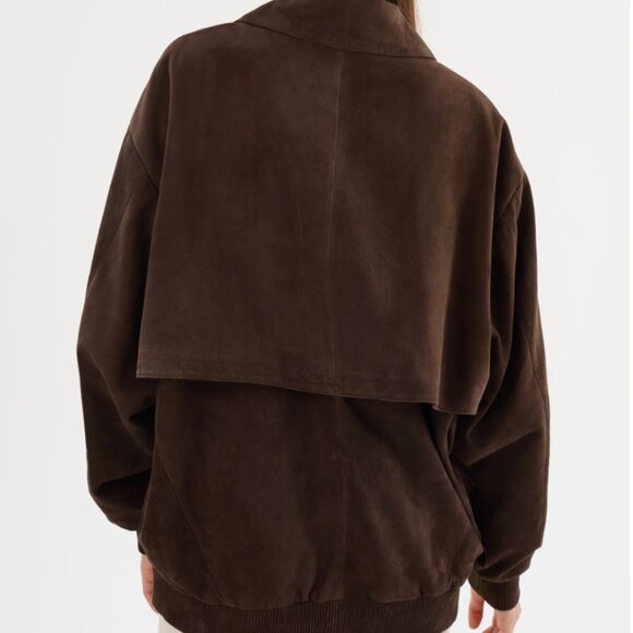 Lamarque Caden Oversized Suede Bomber Jacket XS/S - Chocolate Brown (SOLD OUT) - Picture 5 of 8
